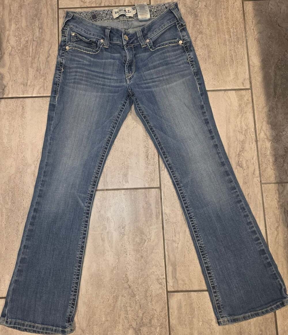 Ariat Real Denim Womens Bootcut Jeans Size 30s Medium Wash Embellished Pockets